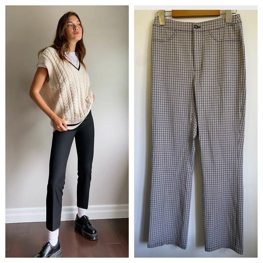 Aritzia Sunday Best Freshman High-Rise Straight Pant • Plaid • US 2